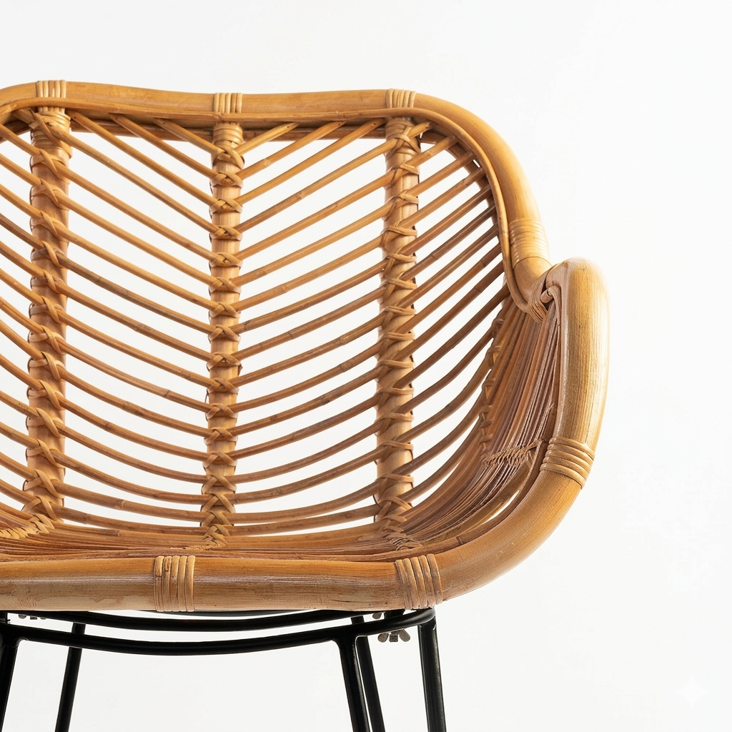 Rivana Rattan Bar Chair | Modern Woven Cane Counter Stool