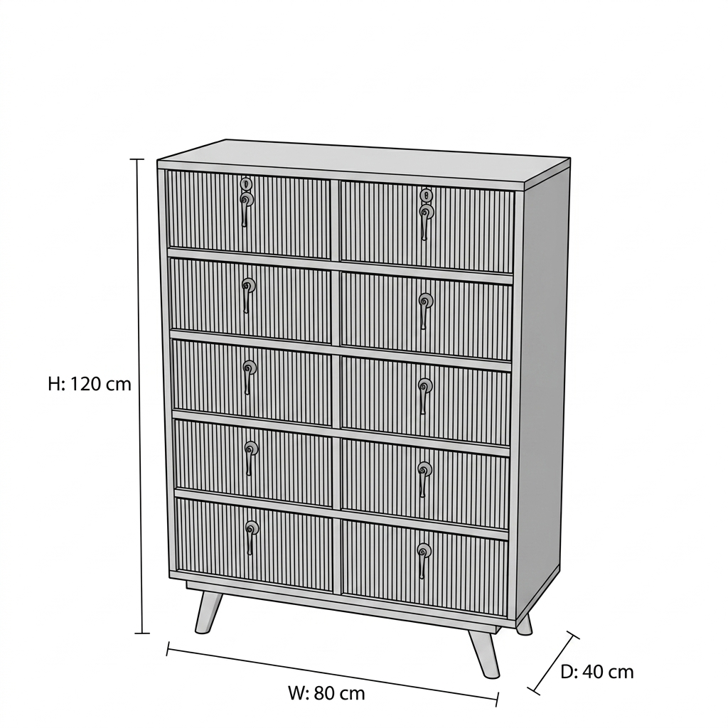 Averra Tall Wooden Chest of Drawers | Multi Drawer Vertical Storage Cabinet for Bedroom