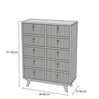 Averra Tall Wooden Chest of Drawers | Multi Drawer Vertical Storage Cabinet for Bedroom