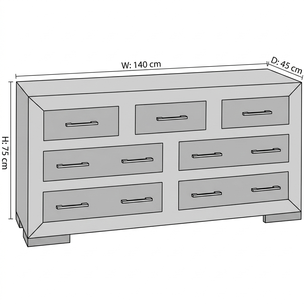 Averra Modern Wooden Chest of Drawers | Wide Storage Cabinet with Multi Drawer Design