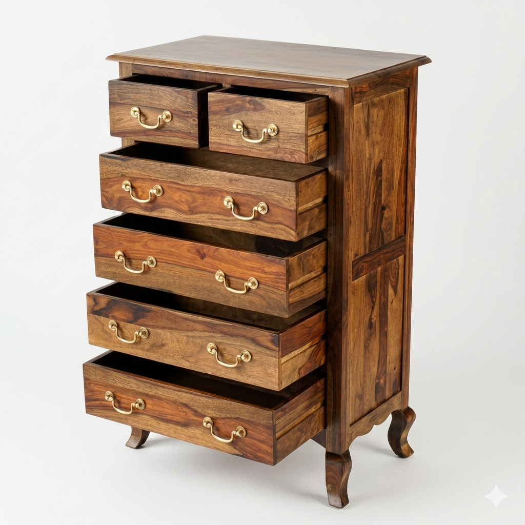 Averra Tall Wooden Chest of Drawers