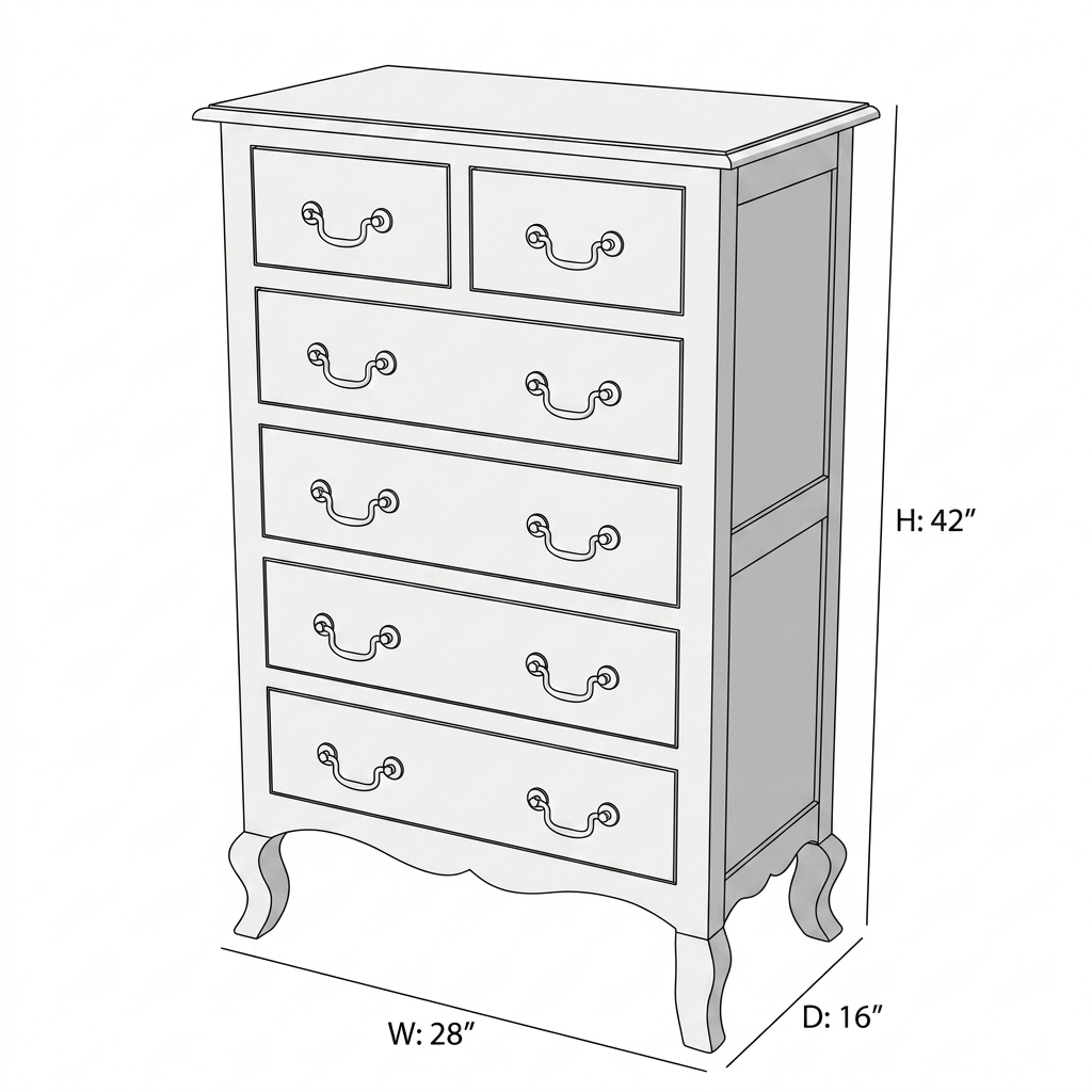 Averra Tall Wooden Chest of Drawers