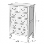 Averra Tall Wooden Chest of Drawers
