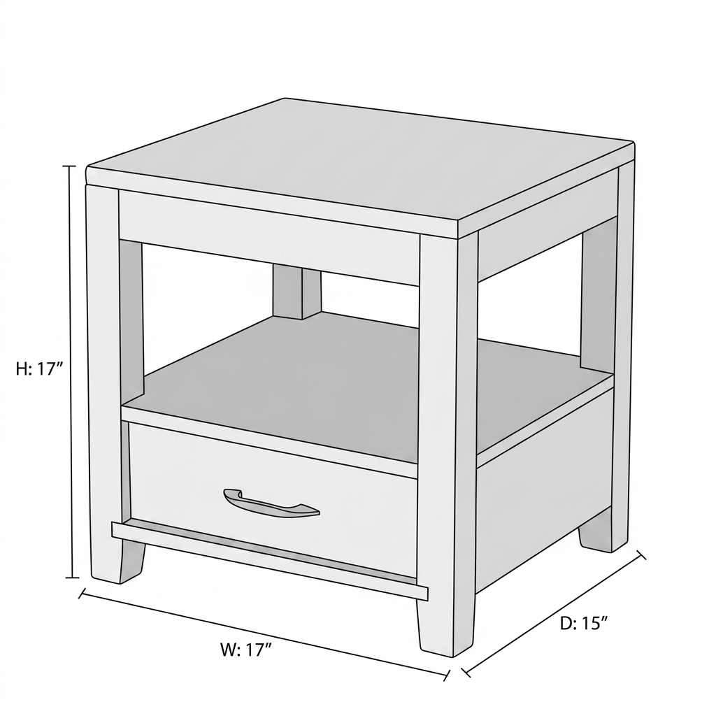 Orvia Wooden Bedside Table