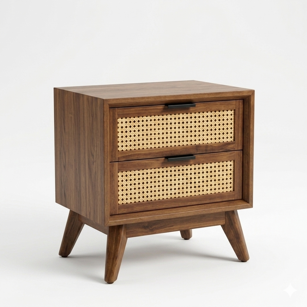 Avera Cane Bedside Table