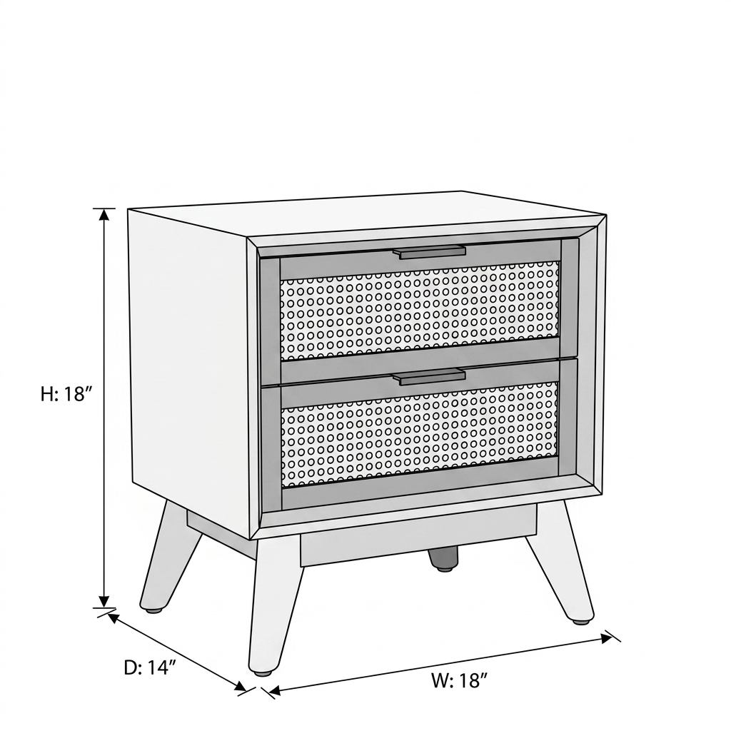 Avera Cane Bedside Table