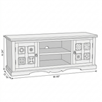 Averra Artisan Tile TV Unit | Solid Wood Media Console with Handcrafted Decorative Panels