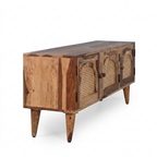 Solid Wood & Rattan Tv Unit | Boho Storage Units