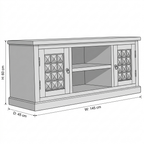 Handcrafted Solid Wood TV Unit | Geometric Storage Entertainment Console