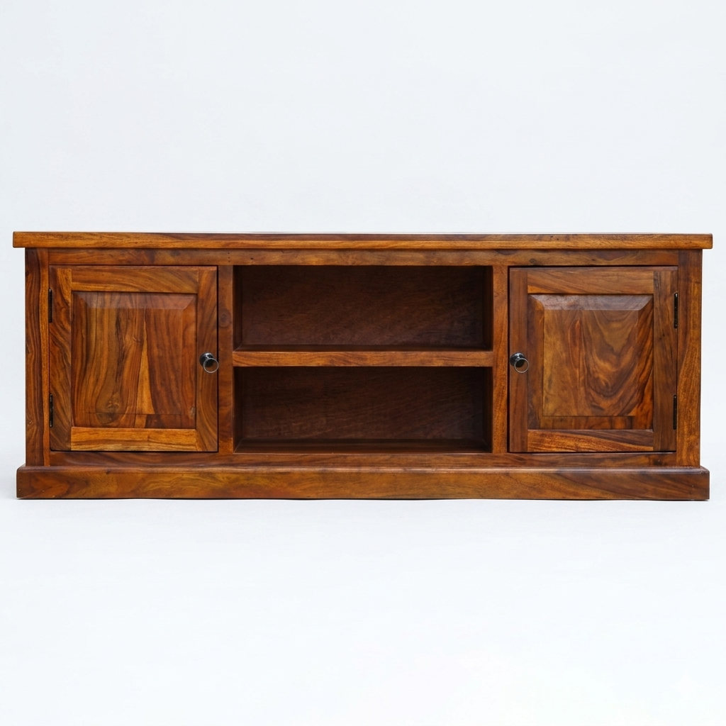 Solid Sheesham Wood TV Unit | Classic Wooden Entertainment Console