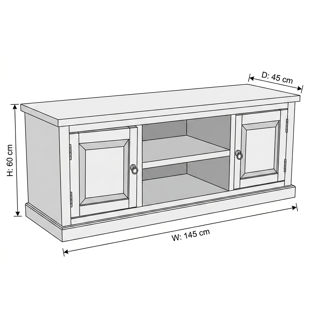 Solid Sheesham Wood TV Unit | Classic Wooden Entertainment Console