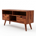 Modern Solid Wood TV Unit | Mid-Century Entertainment Console