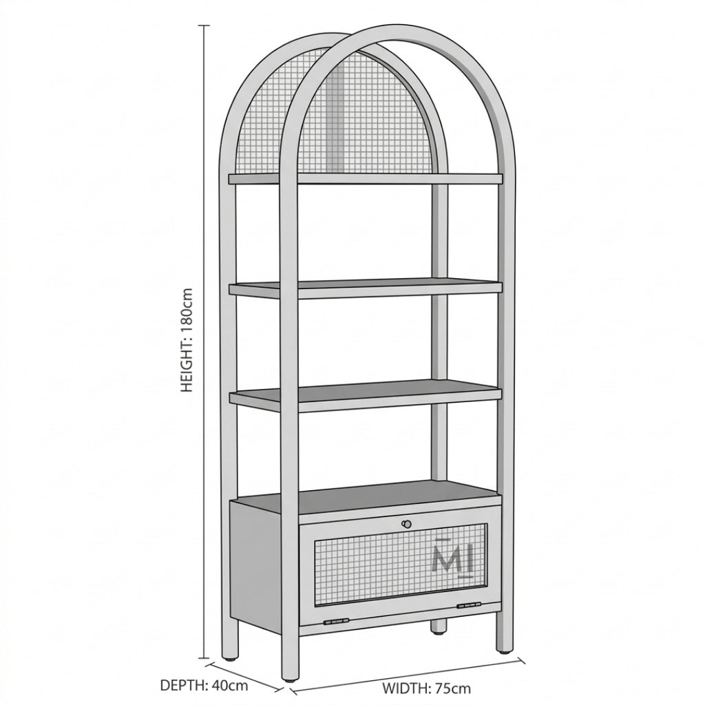 ArcCane Display Shelf | Premium Wooden Storage Unit