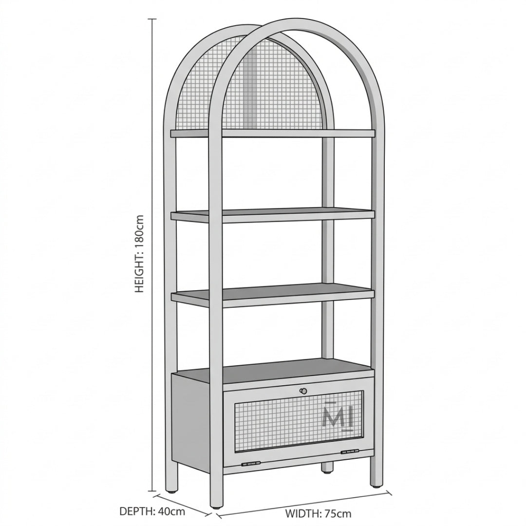 ArcCane Display Shelf | Premium Wooden Storage Unit