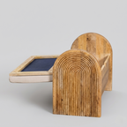 ArcNest Solid Wood Storage Bench | Modern Sculptural Wooden Bench Chest