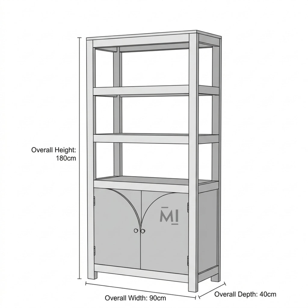 Arcus Wooden Bookshelf Cabinet | Display & Storage Unit
