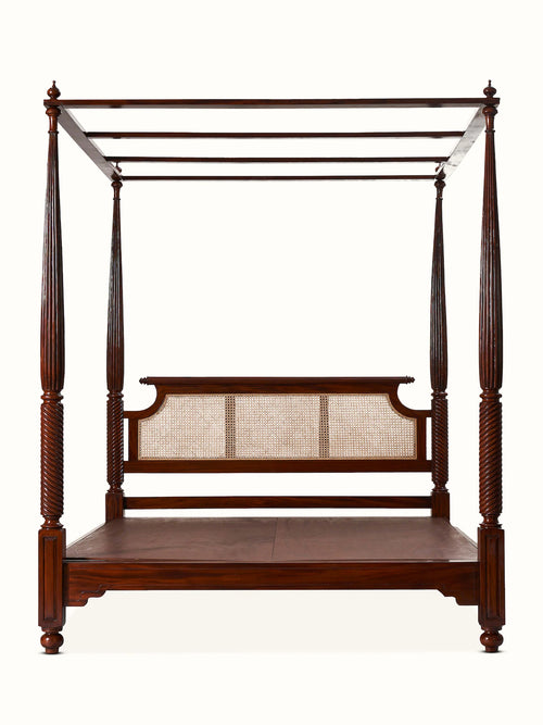 Aurelian cane poster bed luxury four poster bed in solid wood India
