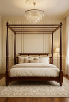 Aurelian cane poster bed luxury four poster bed in solid wood India