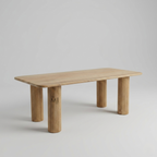 Luxury Japandi dining set with cane dining chairs