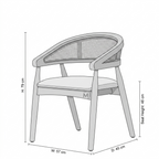 Aurelle Cane Back Dining Set with Fluted Pedestal Table
