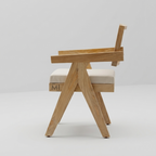 Aurelle Rattan Dining Set with Architectural Arm Chairs
