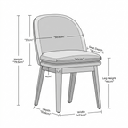 Aurelle Solid Wood Dining Set | Modern Upholstered Dining Chair & Table Set