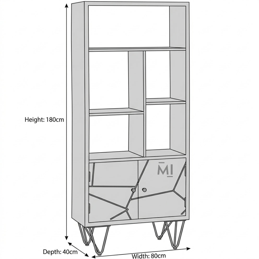 modern designer cabinet with storage shelves size