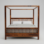 Modern canopy wooden bed luxury bedroom furniture