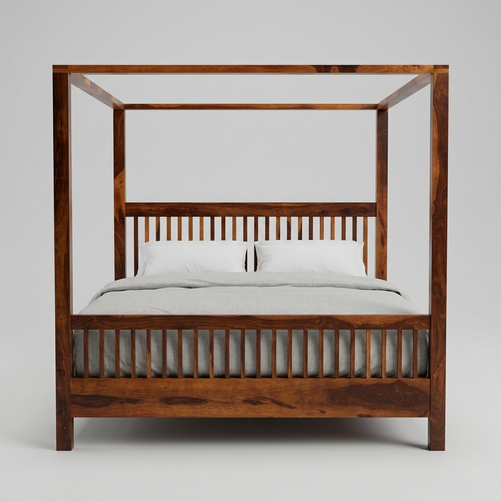 Modern canopy wooden bed luxury bedroom furniture
