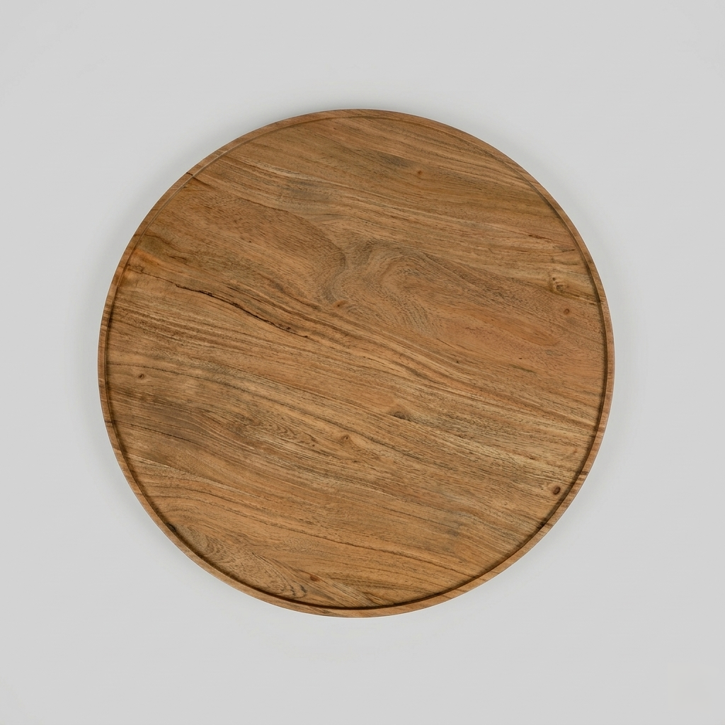 luxury solid wood coffee table with ribbed cylindrical base