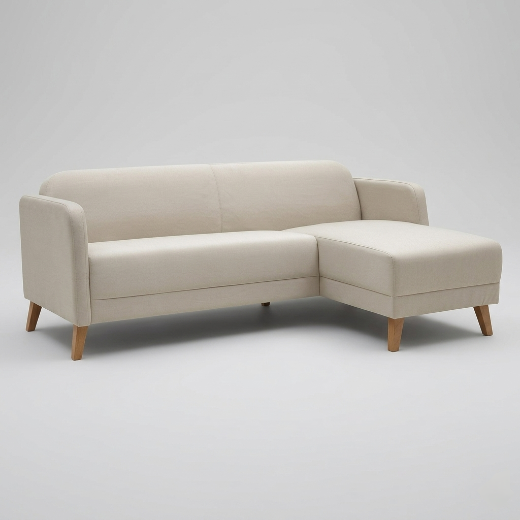 L shape fabric sofa with chaise lounge modern seating furniture