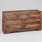 solid wood sideboard cabinet wide storage unit with multi drawer design wooden furniture