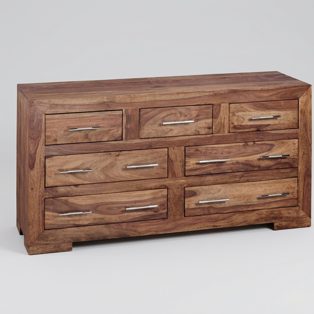 solid wood sideboard cabinet wide storage unit with multi drawer design wooden furniture