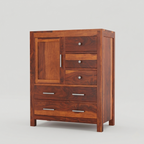 Wooden drawer cabinet with door and multiple storage drawers modern organizer furniture
