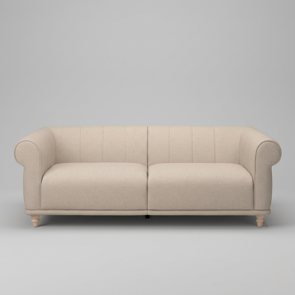 Averra Norvyn Fabric Sofa | Premium Upholstered 3-Seater with Curved Arm Design