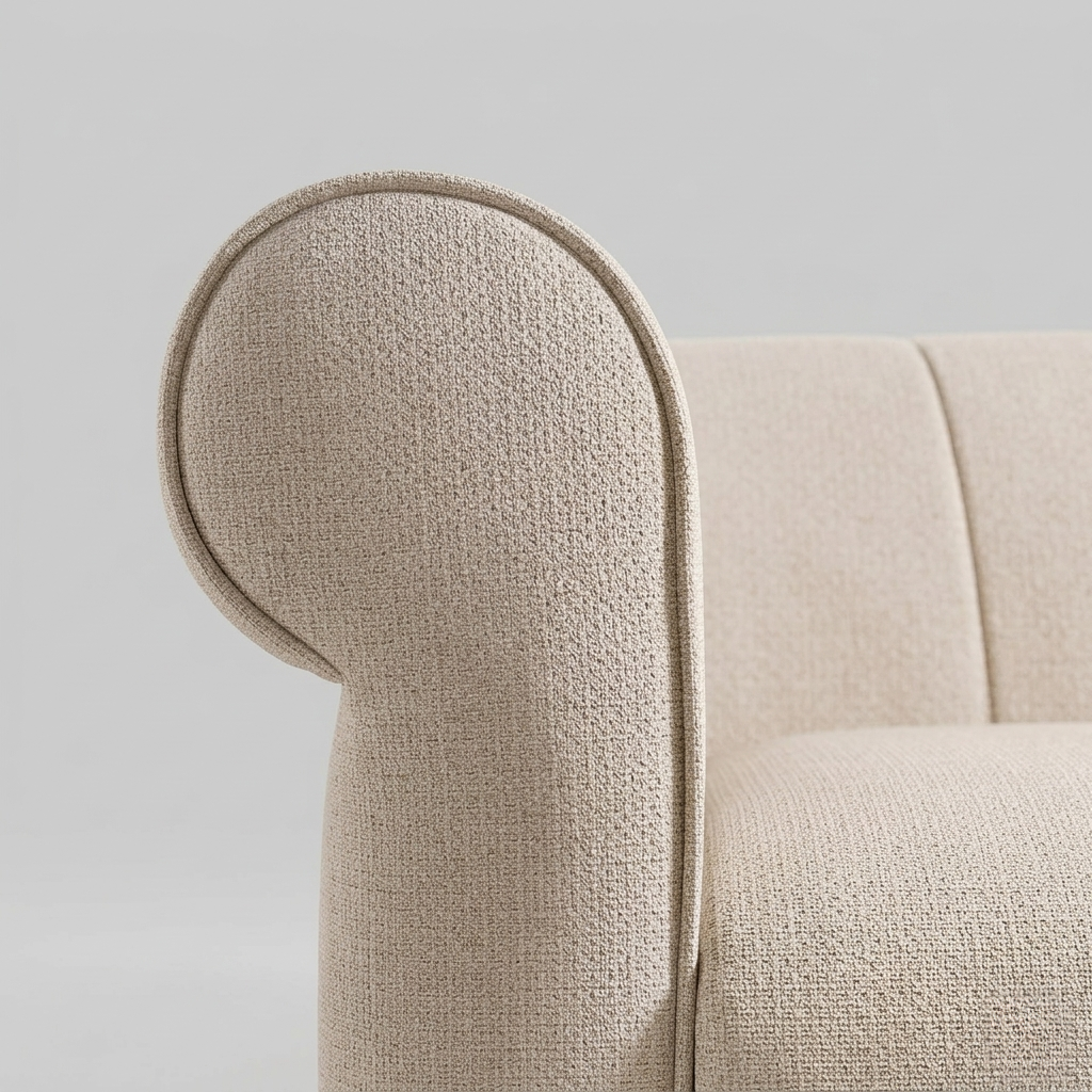 Averra Norvyn Fabric Sofa | Premium Upholstered 3-Seater with Curved Arm Design