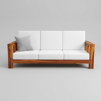 Averra Solid Wood Sofa Set | Modern Wooden Living Room Sofa with Cushions (3+2+2 Set)