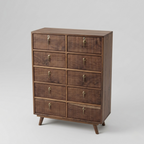 Tall wooden chest of drawers with multiple storage drawers vertical cabinet for bedroom interior india