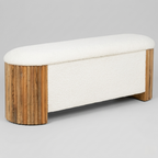 Luxury wooden ottoman bench with hidden storage compartment