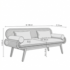 CaneAura Solid Wood Bench | Modern Rattan Cane Lounge Couch