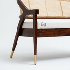 CaneLuxe Solid Wood Bench | Premium Rattan Cane Lounge Couch