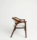 CaneVista Solid Wood Lounge Bench | Modern Rattan Cane Accent Bench