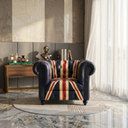 Union Jack leather armchair Chesterfield style tufted accent chair
