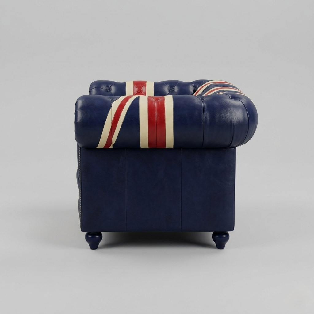 Chesterfield Union Jack Armchair | Luxury Leather Tufted Accent Chair
