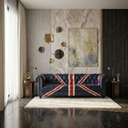 Chesterfield Union Jack sofa luxury 3 seater leather tufted couch for living room in India
