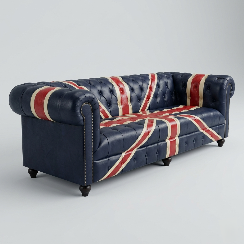 Union Jack leather sofa Chesterfield style 3 seater premium couch in Jodhpur India