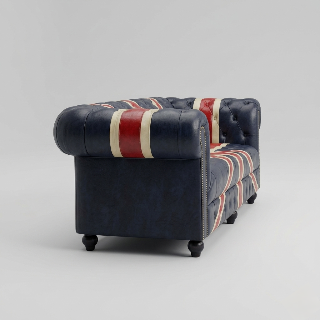 Chesterfield Union Jack Sofa | Luxury 3 Seater Leather Tufted Couch
