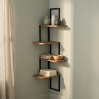 Corner Wall Shelf | Modern Wooden Corner Storage Rack