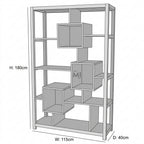 cube design wooden bookshelf size