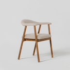 Luxury modern dining set with upholstered chairs and oak table